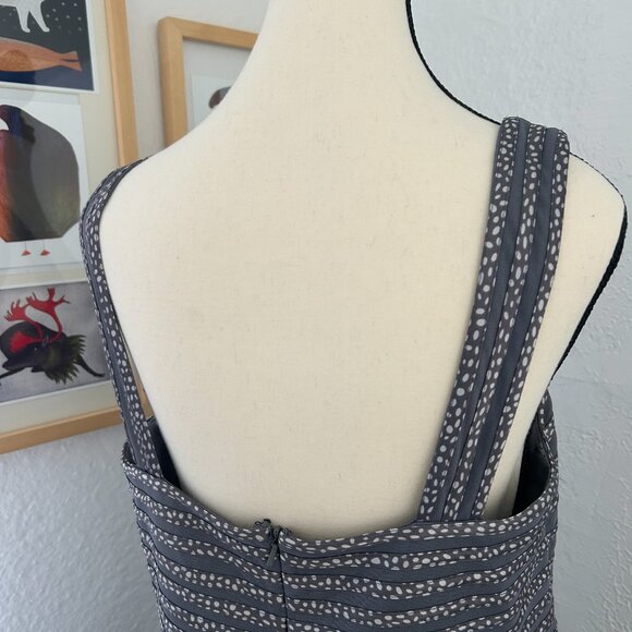 Jacques Vert Dress Dark Gray Chiffon Midi length Size 14 - 42 EUR Sleeveless - Picture 4 of 12